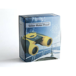 Бинокль Veber WP 10x25 черный/желтый