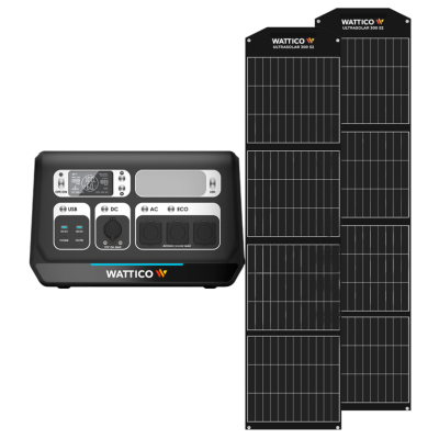 Солнечный генератор WATTICO HOME 2200 MAX + 2ШТ ULTRASOLAR 300S2