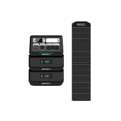 Солнечный генератор WATTICO HOME 2200 MAX NEW + 2 ШТ WATTICO HOME BATTERY MAX NEW + ULTRASOLAR 300S2